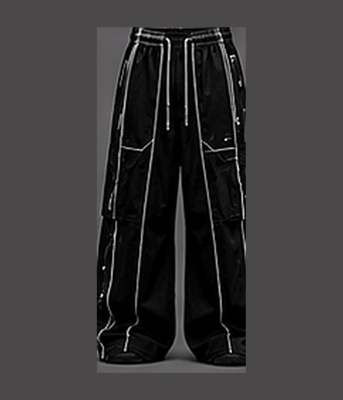 Neotora Contrast Piped Track Pants in black