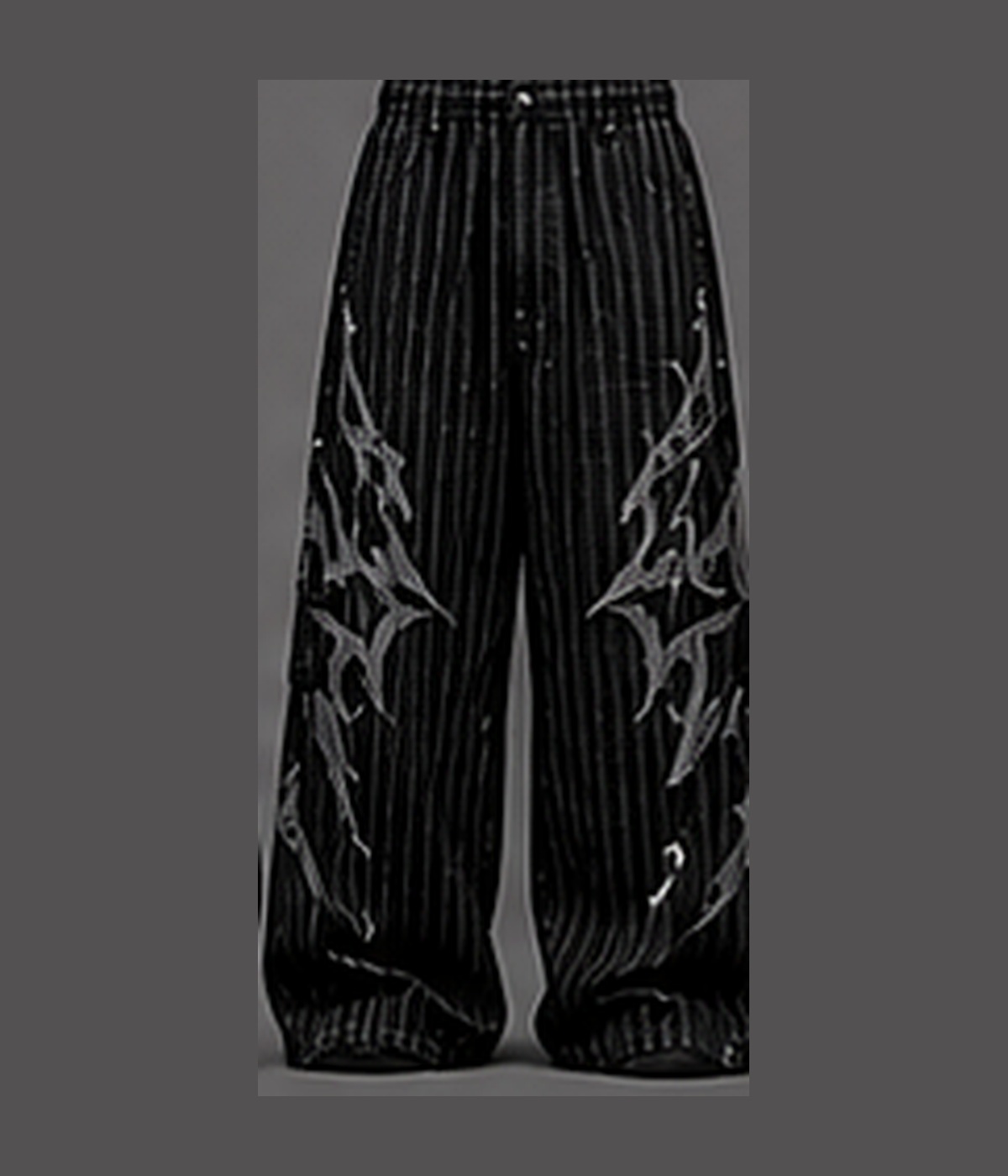Neotora Pinstripe Graphic Track Pants in black