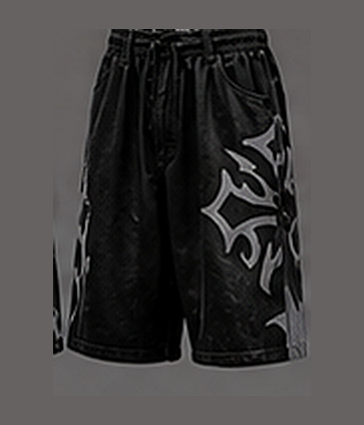 Neotora Rift Graphic Jorts in washed black