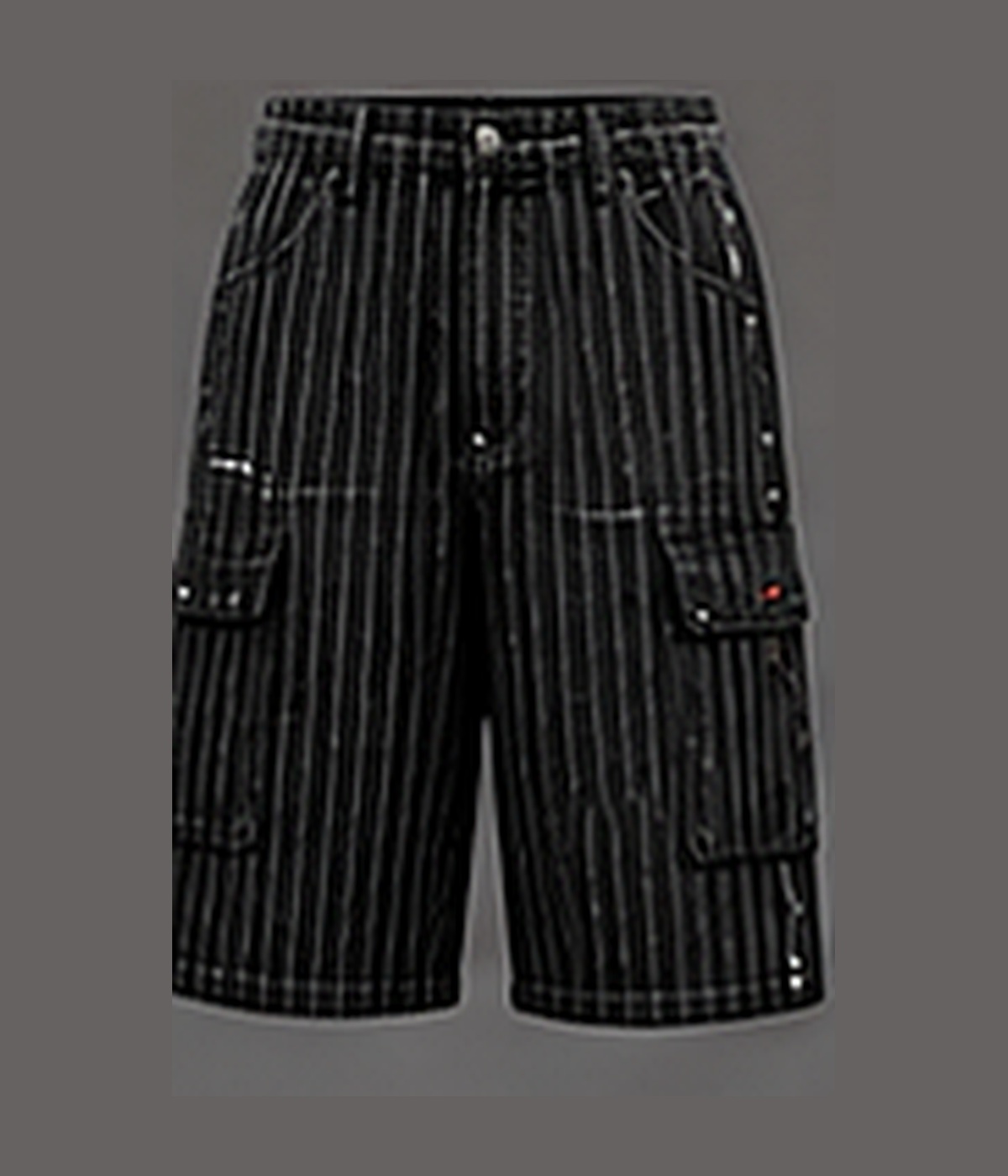 Neotora Utility Pinstripe Shorts in black